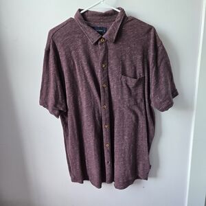 Men's Maroon Button-Up Shirt